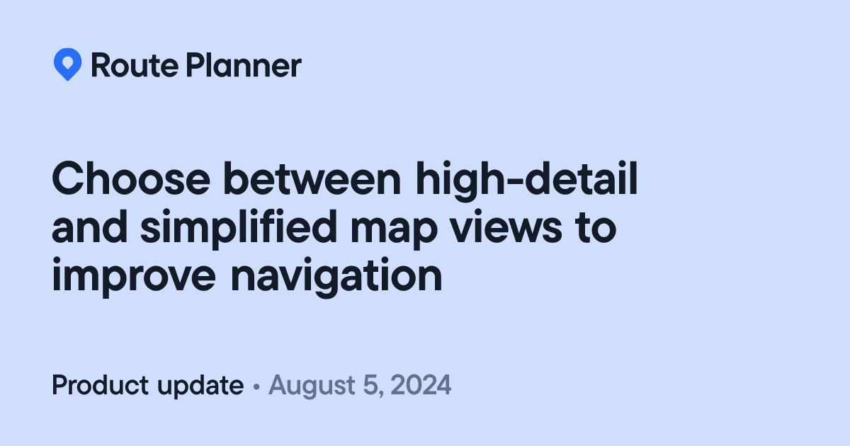 Spoke Route Planner: Choose between high-detail and simplified map ...